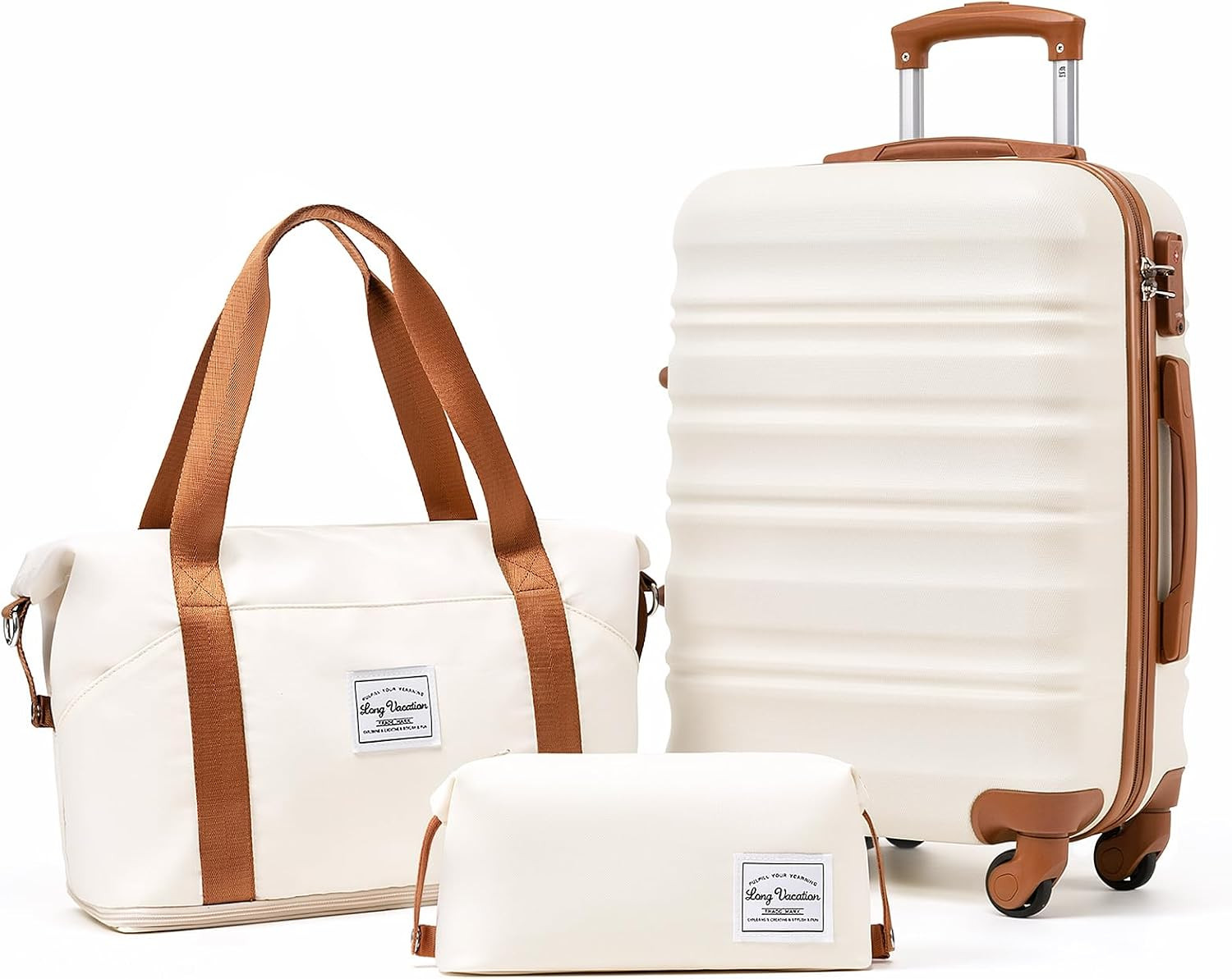LONG VACATION Luggage Sets, 3 Piece, 20 Inch Carry On Hardshell Suitcase | Amazon (US)