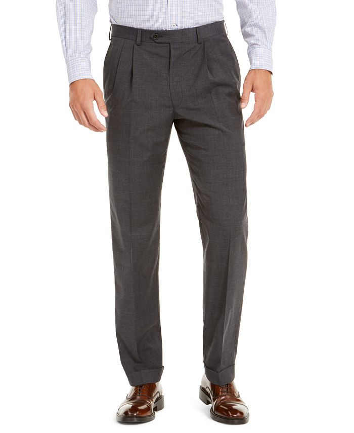 Lauren Ralph Lauren Men's Wool Blend Classic-Fit UltraFlex Stretch Double-Reverse Pleated Dress P... | Macys (US)