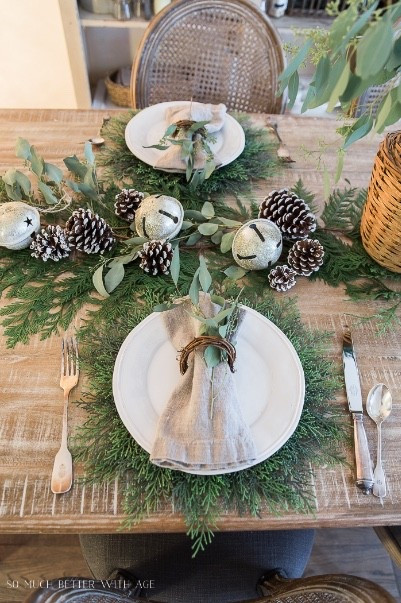 Love this evergreen table setting for Christmas! #christmastable 

#LTKHome #LTKHoliday #LTKSeasonal