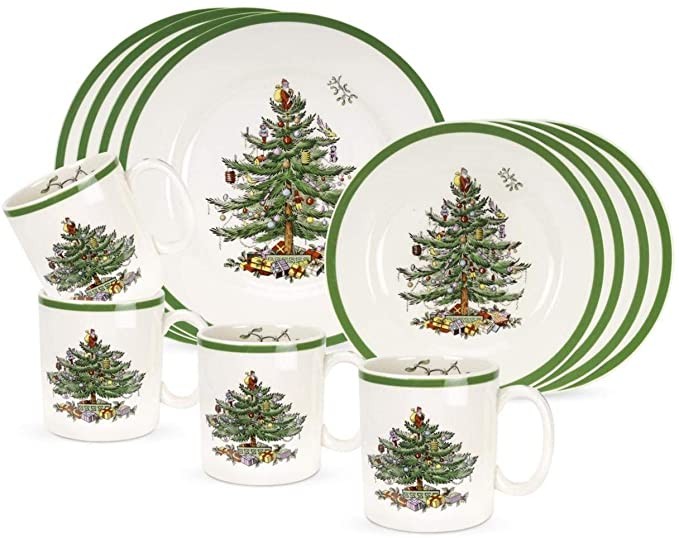 Spode Christmas Tree 12-Piece Dinnerware Set, Service for 4 | Amazon (US)