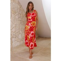 Springtime Flower Maxi Dress Red | Hello Molly (US)