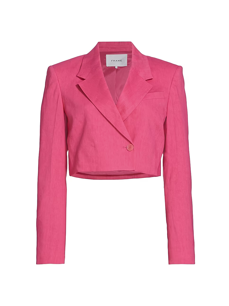 Cropped Linen-Blend Blazer | Saks Fifth Avenue