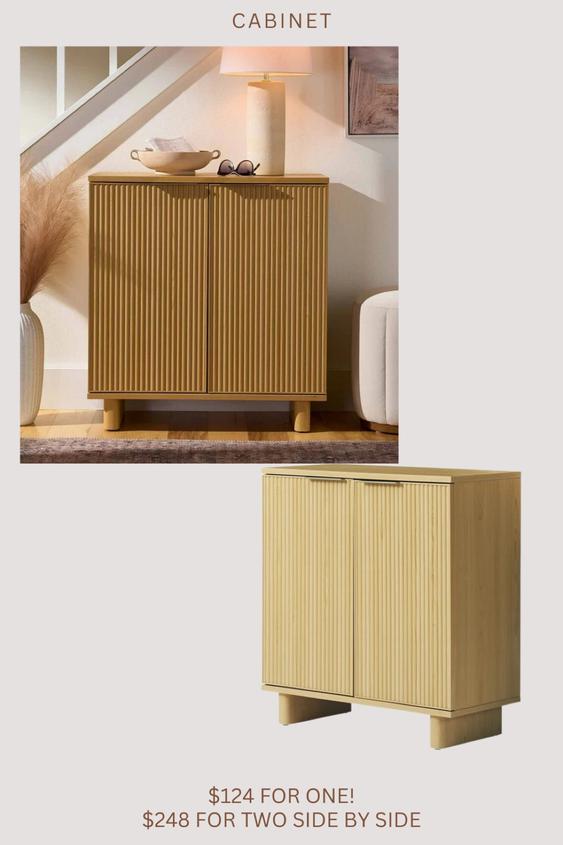 Brand new Walmart cabinet from their viral collection! Only $124!!! Can also push two side by side for a sideboard / tv stand 😍🙌🏻

#LTKStyleTip #LTKHome #LTKSaleAlert