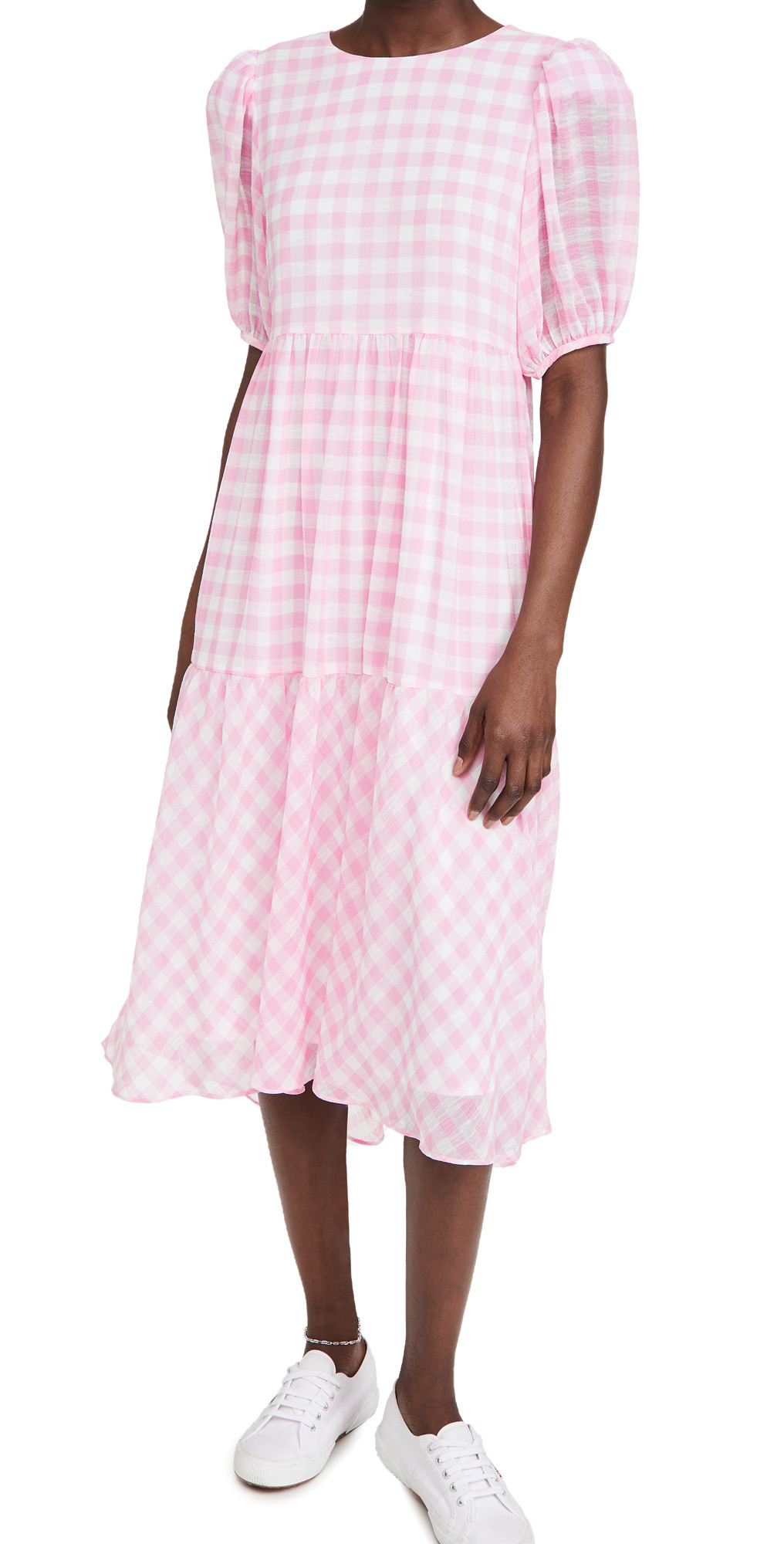 ENGLISH FACTORY Gingham Print Midi Dress | Shopbop