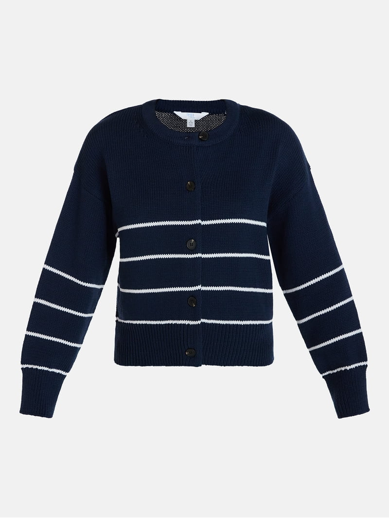 Time and Tru Women's Striped Cardigan Sweater with Long Sleeves, Sizes XS-XXXL | Walmart (US)
