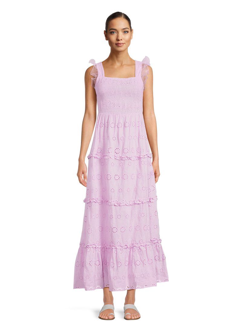 Label Rail x CheapChicFinds Women's Tiered Broderie Maxi Dress | Walmart (US)