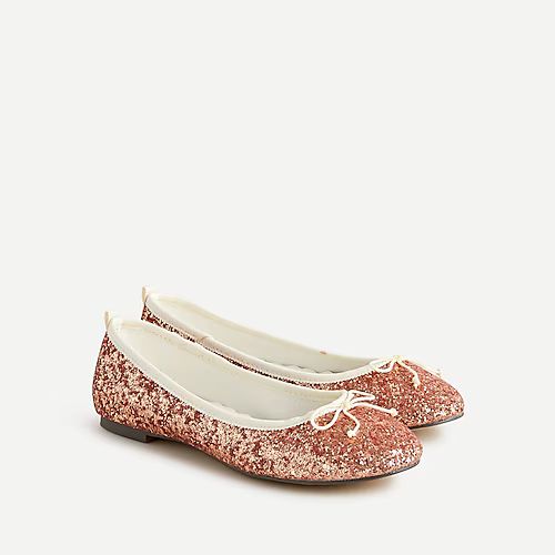 Girls' glitter ballet flats | J.Crew US