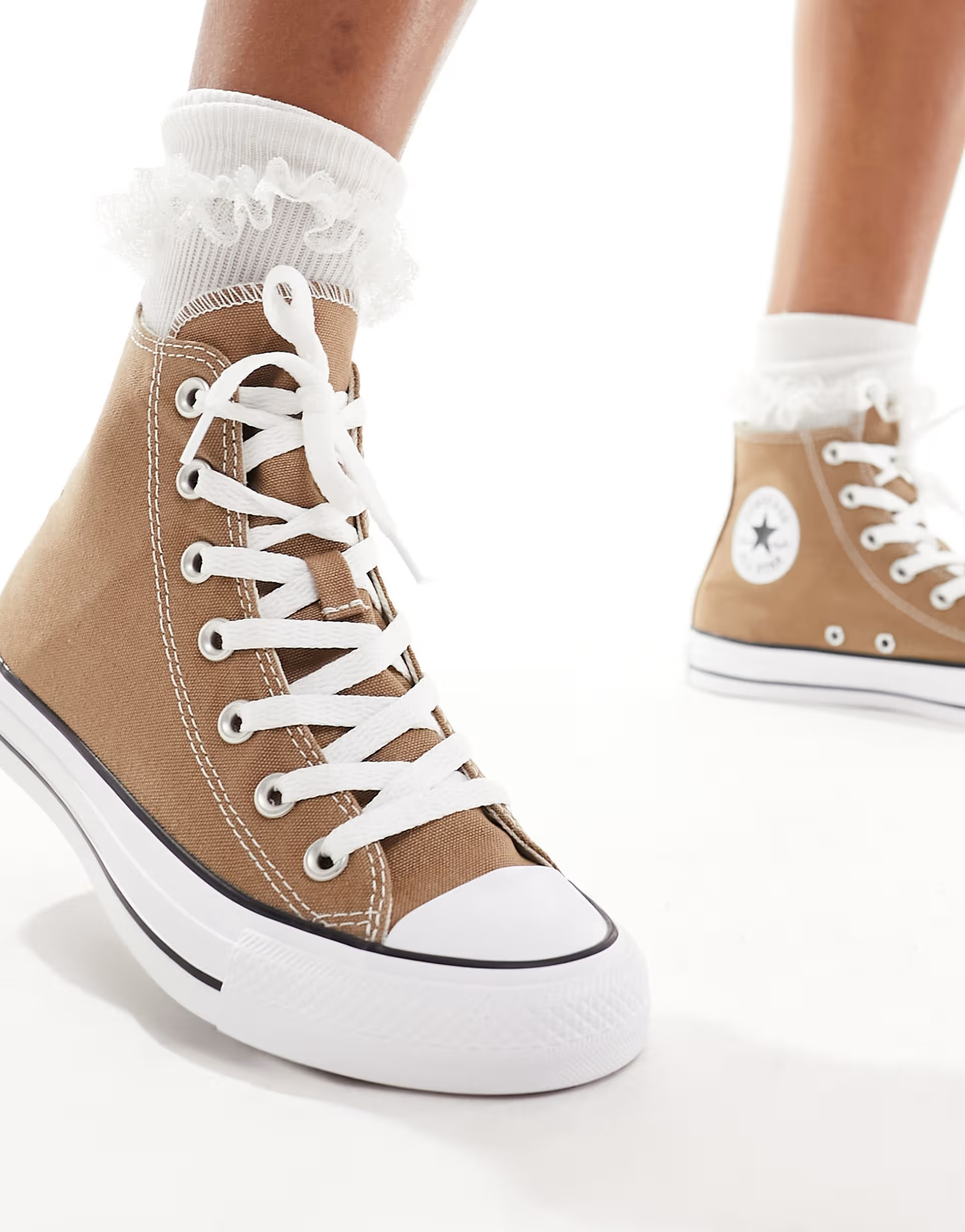 Converse Chuck Taylor All Star Hi trainers in brown | ASOS (Global)