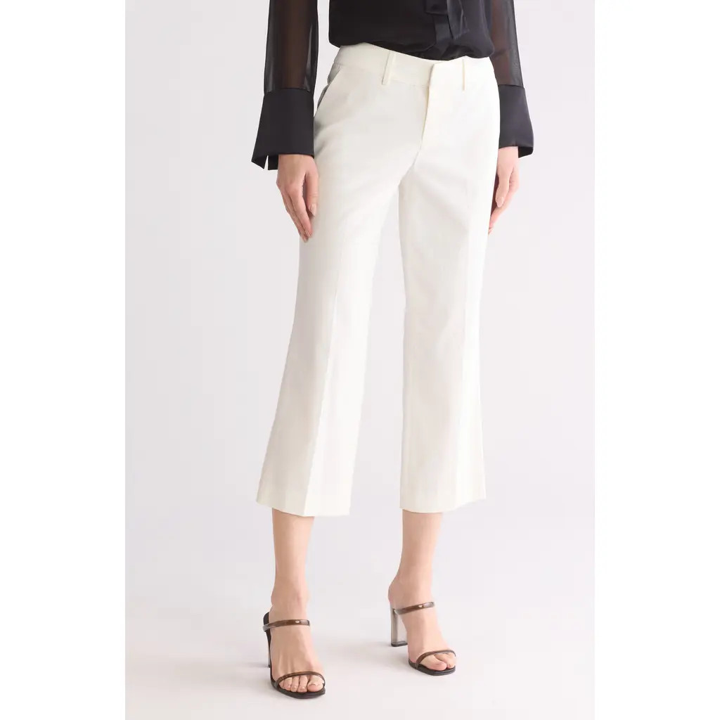 Alice + Olivia Janis Low Rise Crop Flare Pants in Off White at Nordstrom Rack, Size 10 | Nordstrom Rack