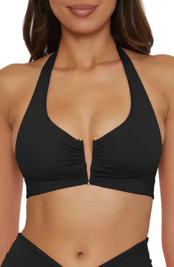 Shirred V-Wire Halter Bikini Top | Nordstrom