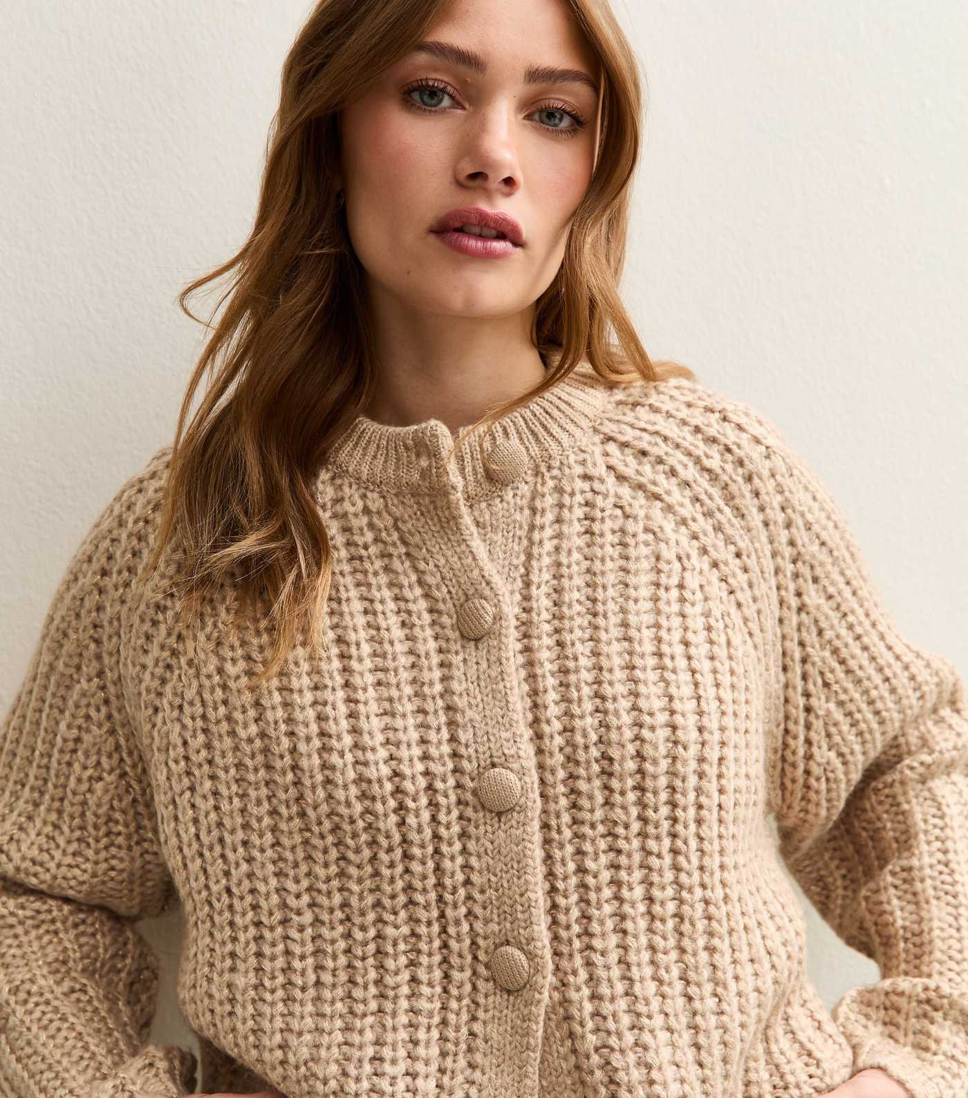 Cream Shimmery Raglan Sleeve Cardigan | New Look | New Look (UK)