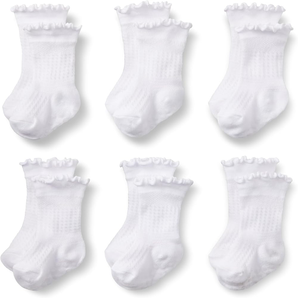 Amazon Essentials x Sofia Grainge Toddlers and Baby Girls' Scallop Top Socks, 6 Pairs | Amazon (US)