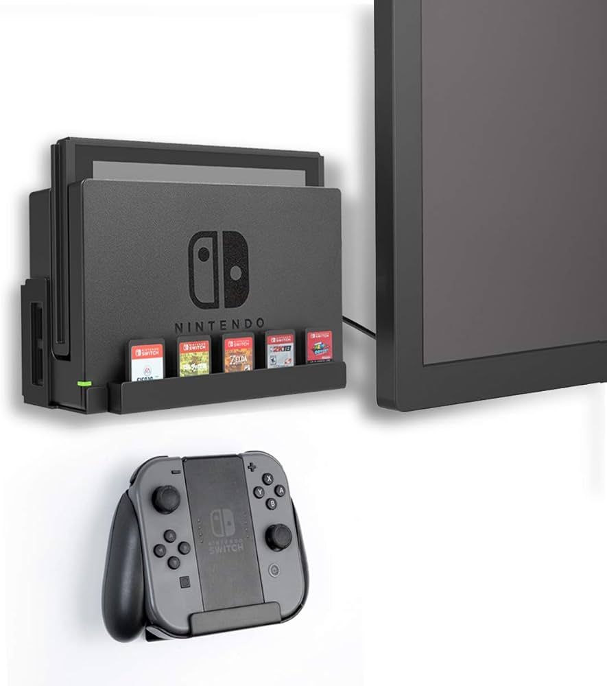 Monzlteck Wall Mount for Switch+Controller Mount,Compatible with OLED Version,Game Card Holder,So... | Amazon (US)