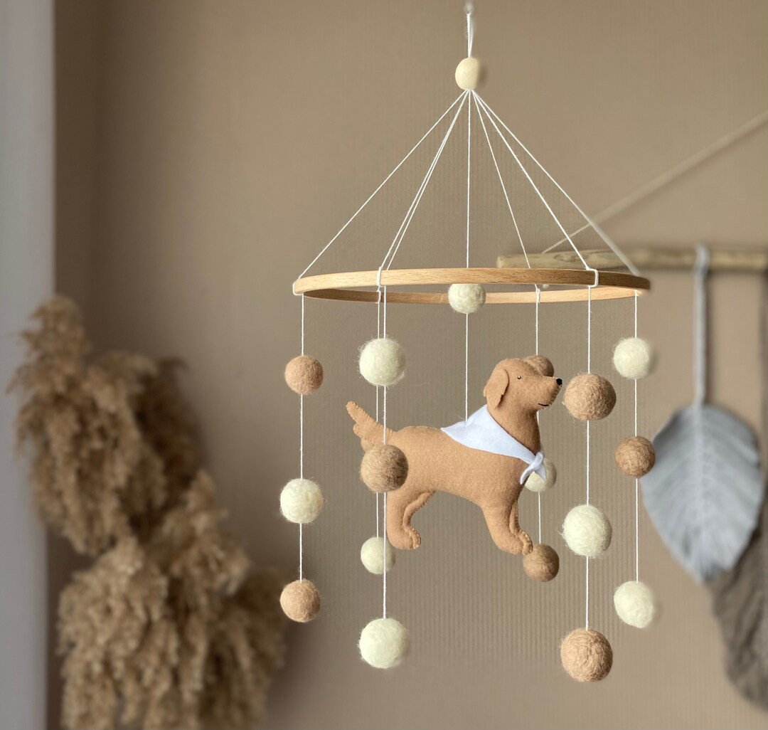 Dog mobile for nursery, golden retriever dog baby mobile, gender neutral mobile, Puppy cot mobile... | Etsy (US)