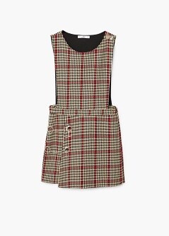 Houndstooth pinafore dress | MANGO (US)