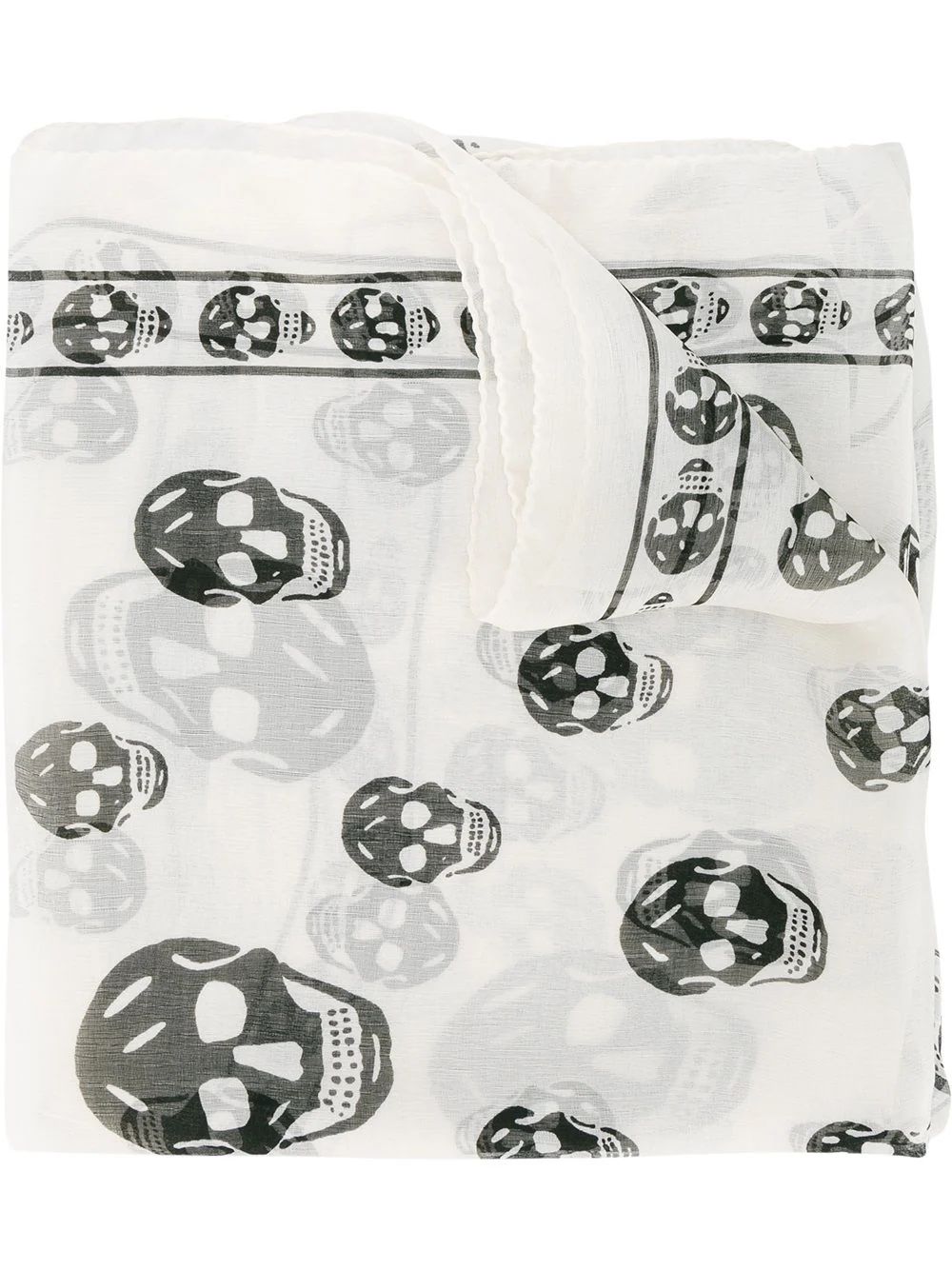Alexander McQueen Chiffon Skull Scarf - Neutrals | FarFetch AU