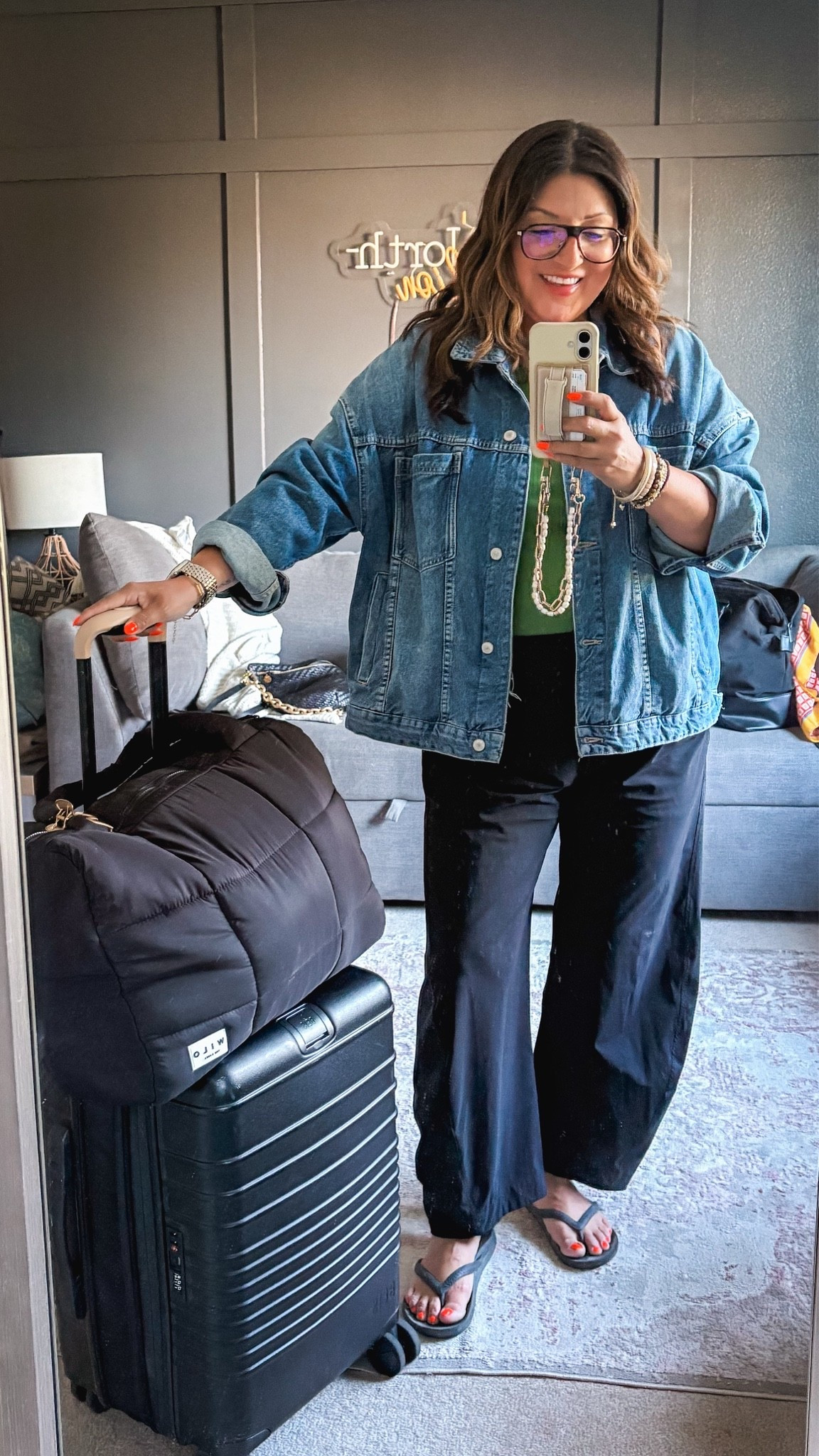 Today’s travel fit:
Free People denim jacket - XL
GAP Factory tank - XL
Ruti pants - 14
Archie’s flip flops
@beistravel roller carry on
@gapstyle @Ruti

#LTKMidsize #LTKOver40 #LTKTravel