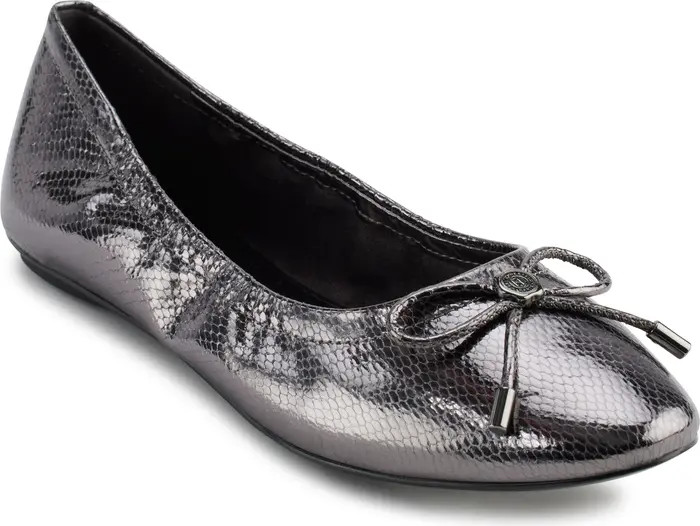 Karl Lagerfeld Paris Velma Snakeskin Embossed Ballet Flat (Women) | Nordstrom | Nordstrom