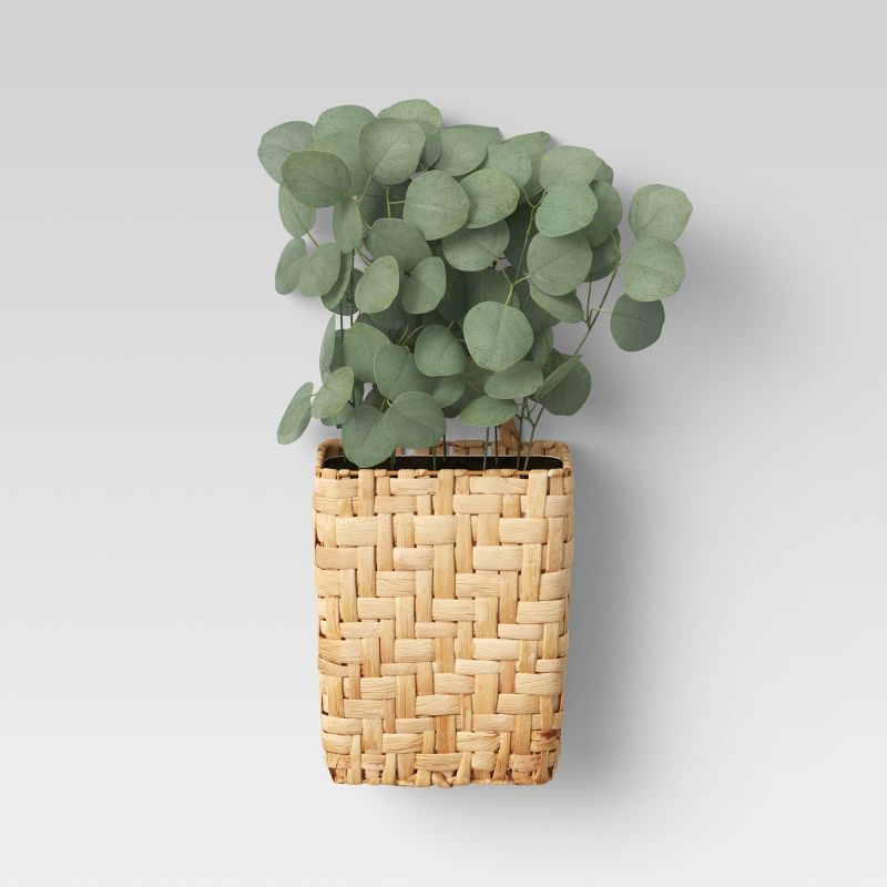 Hanging Woven Planter with Eucalyptus Plants Wall Sculpture Green - Threshold™ | Target