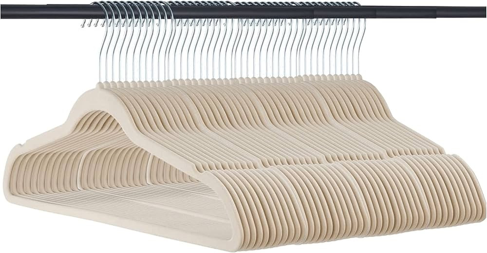 Home-it Premium Velvet Hangers 50 Pack - Ivory Suit Hangers Non-Slip - Heavy duty Clothes Hangers... | Amazon (US)