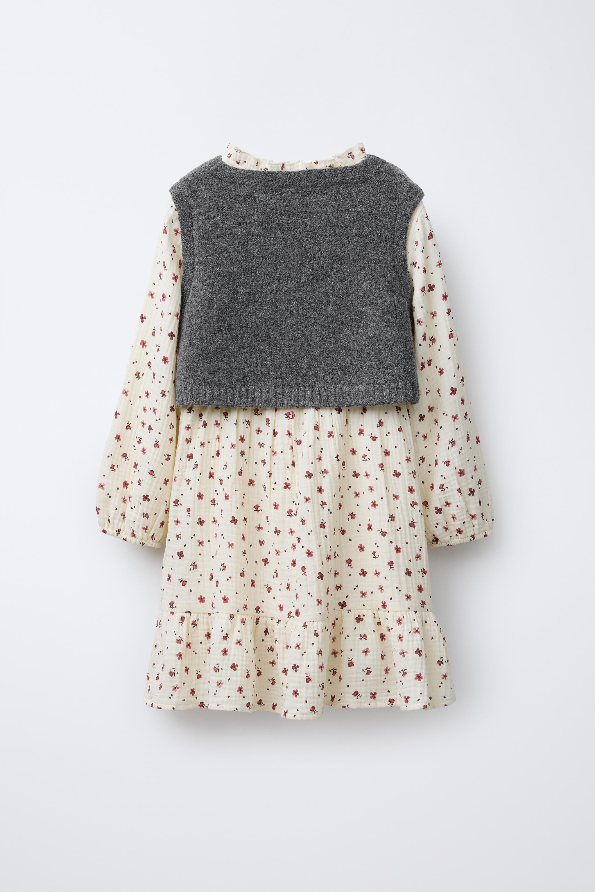 FLORAL DRESS WITH KNIT VEST | Zara US