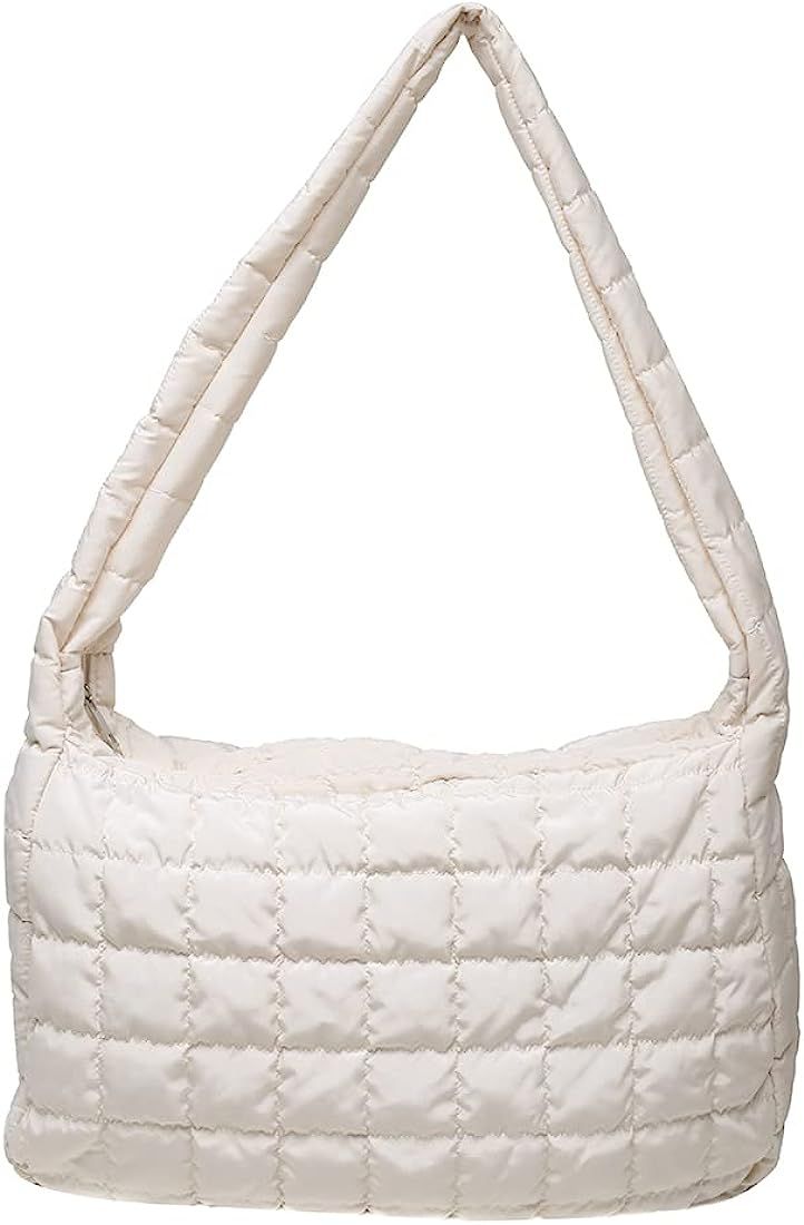 Quilted Tote Bags for Women Lightweight Quilted Padding Shoulder Bag Down Cotton Padded Large Tot... | Amazon (US)