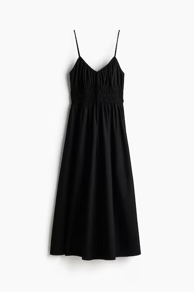 H & M - Cotton Strappy Dress - Black | H&M (US + CA)