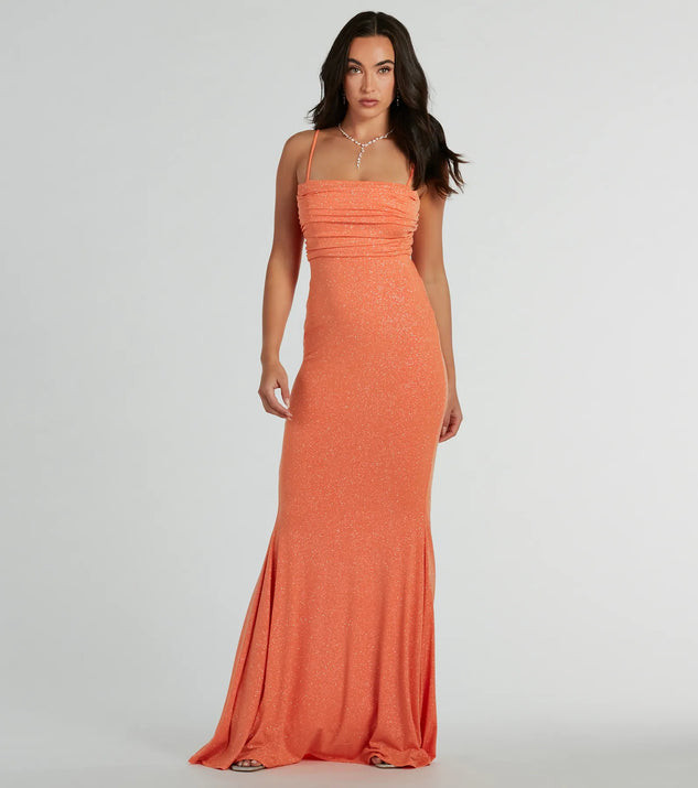 Colleen Lace Up Mermaid Glitter Formal Dress | Windsor Stores