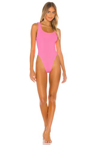 Hunza G Classic Square Neck One Piece in Bubblegum from Revolve.com | Revolve Clothing (Global)