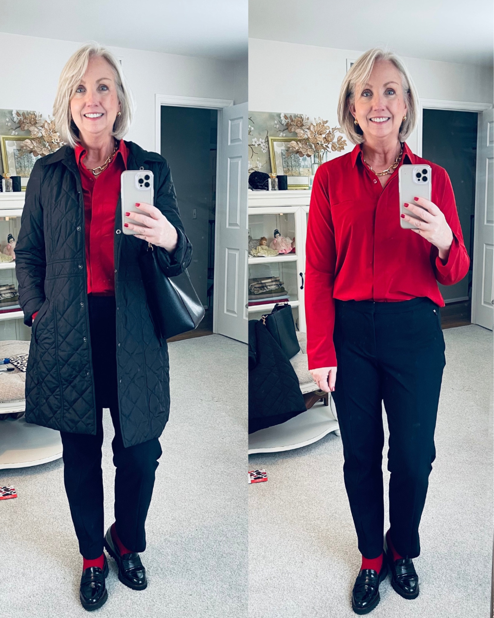 A classic look that is great for any holiday occasion or daily event. Perfect for travel, too  Keep it simple with a solid button up shirt paired with a nice long quilted coat! 

#LTKstyletip #LTKSeasonal #LTKtravel