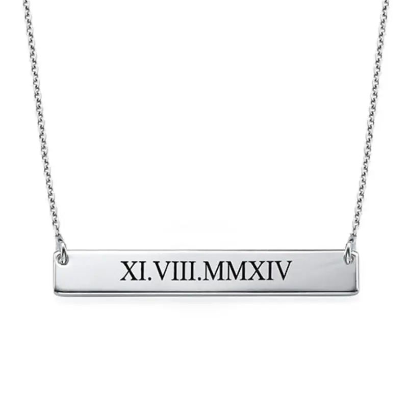 Roman Numeral Bar Necklace | MYKA