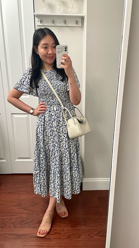Summer Dress size S
Sandals (DSW version) run 1/2 size bigger. I took size 6.5 instead of my usual size 7.

I also linked to the newer 'Ilva' sandal which has more color options on Dolce Vita's website. Hopefully they'll have a sale too since $100 is more than I'd want to pay for a pair of summer sandals. The raffia and creme embossed leather options look cute.

For size reference, I'm 5' 2.5" and fluctuate between 110-115 pounds.

The exact is old but inspired by the mini Lindy.

#LTKShoeCrush #LTKOver40 #LTKFindsUnder50