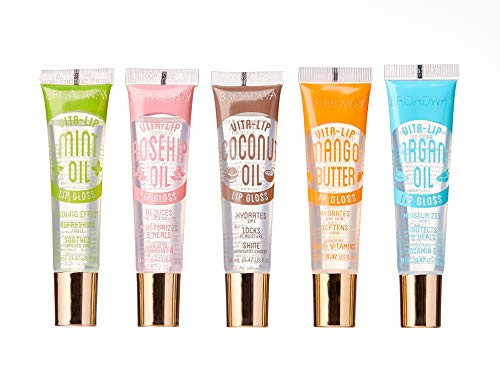 Ruby Kisses Broadway Vita-Lip Clear Lip Gloss (5 Pack Mint, Rosehip, Coconut, Argan Oil, Mango Butter), Ultra-Hydrating & Soothing Formula with Vitamin Oils, High-Shine Non-Sticky Finish Lip Balm | Amazon (US)