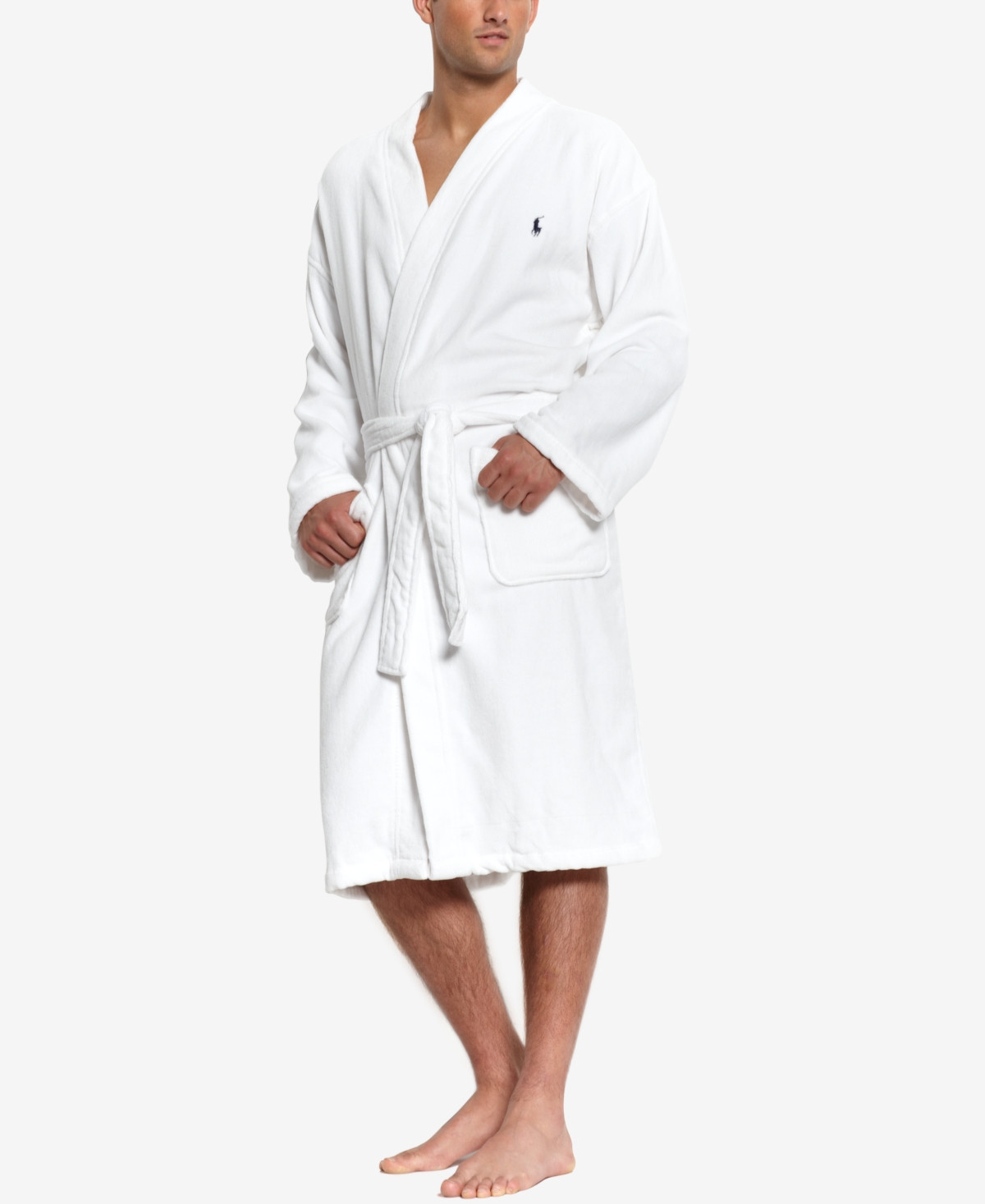 Polo Ralph Lauren Men's Sleepwear Soft Cotton Kimono Velour Robe - White | Macy's