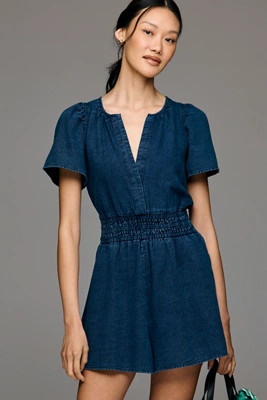 The Somerset Romper: Denim Edition | Anthropologie (US)