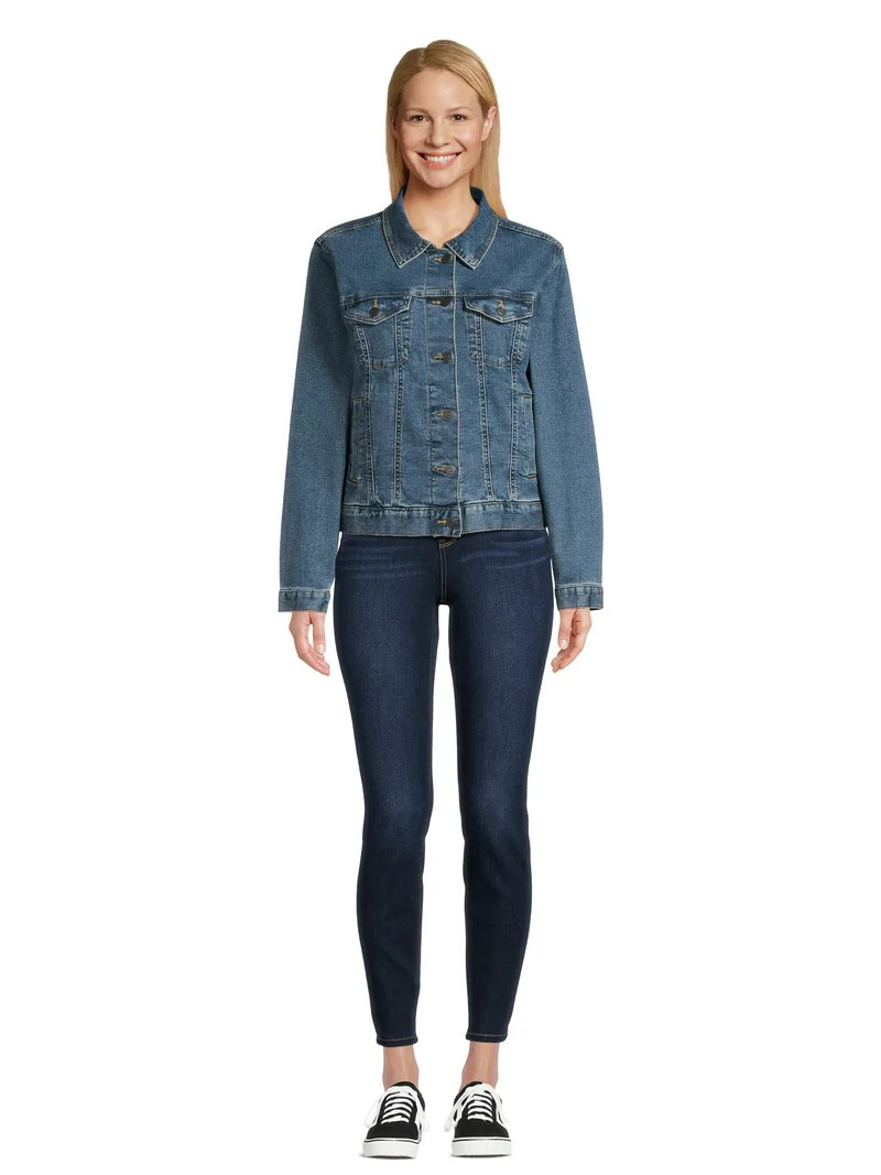 Time and Tru Women's and Women's Plus Denim Jacket, Sizes XS-4X - Walmart.com | Walmart (US)