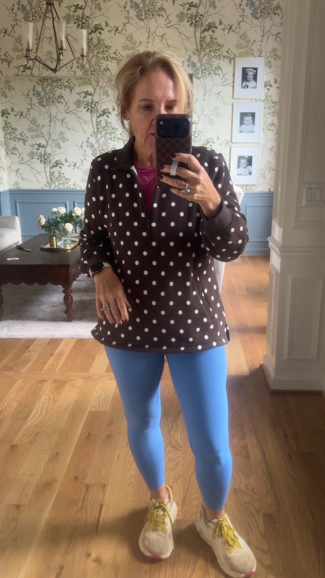 Extra 30% off sale prices at @Spanx 
I wear a size medium.
Polka dot fleece med petite