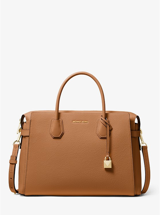 Mercer Large Pebbled Leather Belted Satchel | Michael Kors US