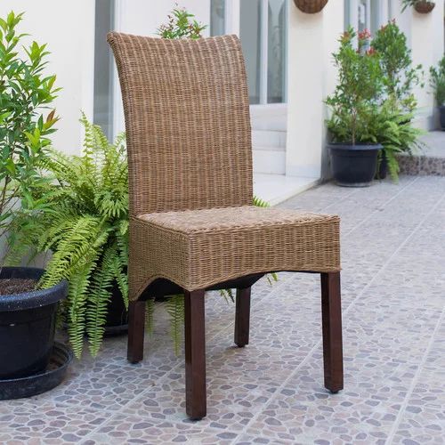 Campbell Rattan Wicker Stained Finish Dining Chair with Mahogany Hardwood Frame - Salak Brown | Walmart (US)