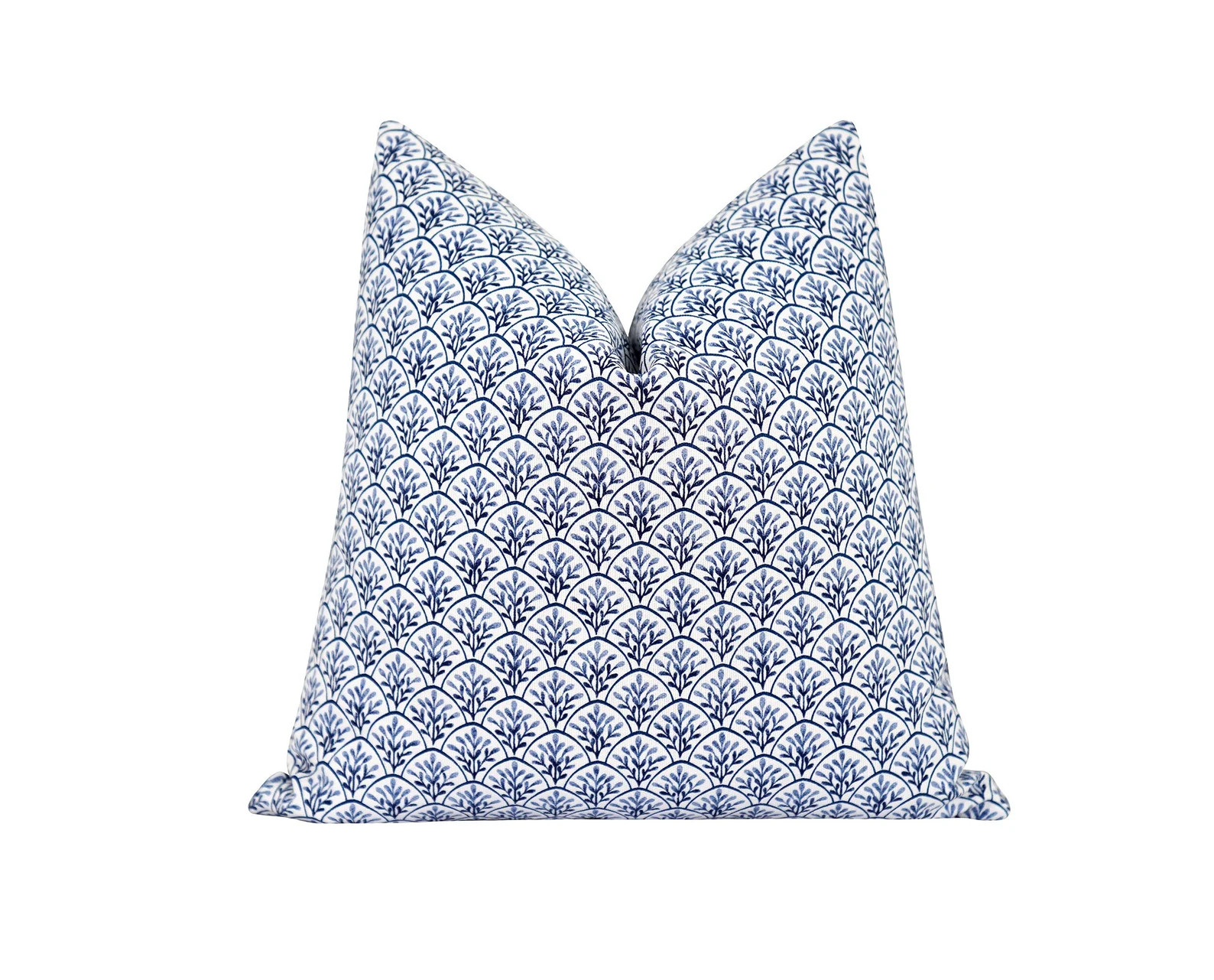 Small Floral Print Pillow Cover Indigo Blue Block Print - Etsy | Etsy (US)