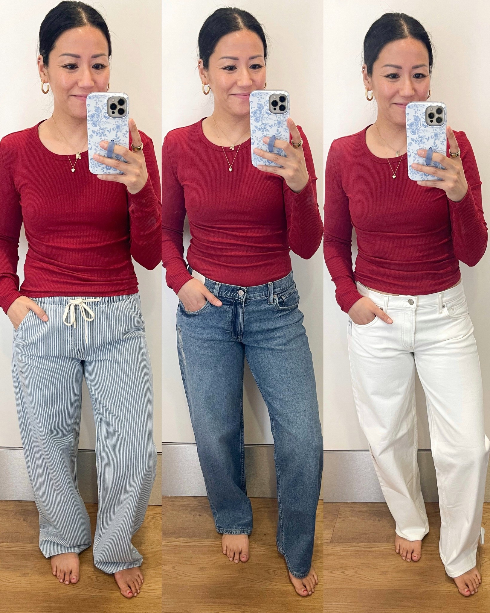 Size small tee
Size XS drawstring jeans (would prefer small for my longer torso)
Size 2 in both jeans (these are a low rise and too short for my longer torso torso)

Gap friends & family sale 

#LTKOver40 #LTKSeasonal #LTKSaleAlert