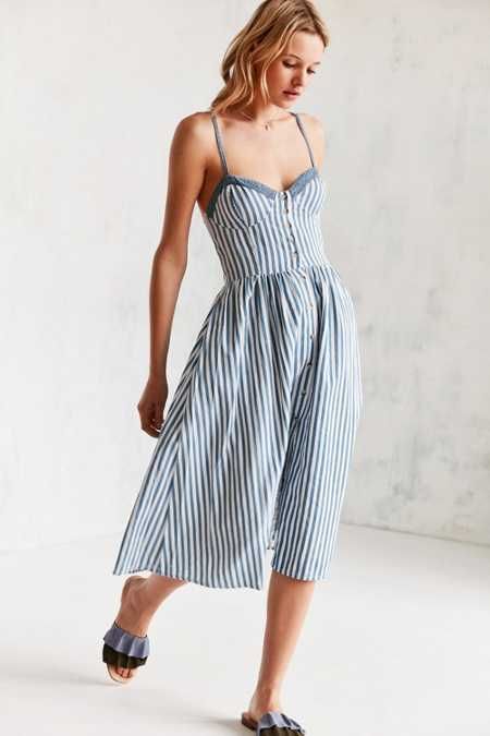 Rolla's Eve Stripe Button-Down Midi Dress | Urban Outfitters US