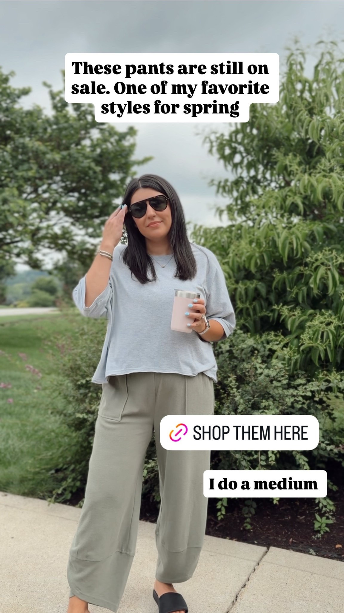 These pants are still on sale. One of my favorite styles for spring  I do a medium