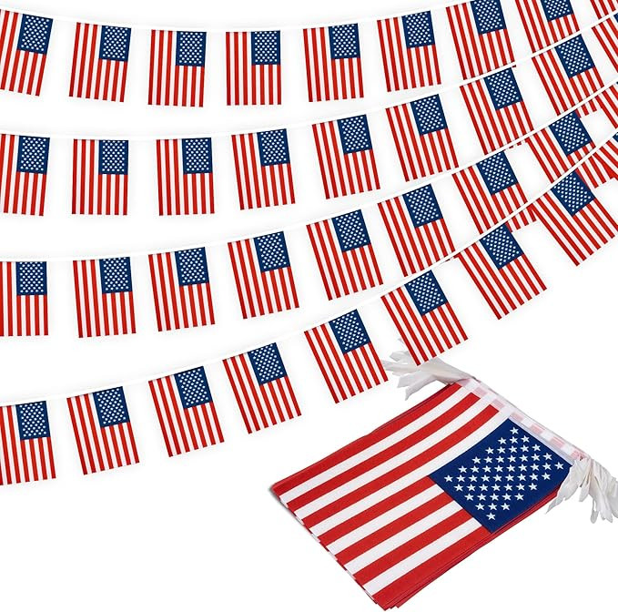 American String Flag Pennant Banner, Small Mini US USA Flags Bunting Banner, Country Garland Deco... | Amazon (US)
