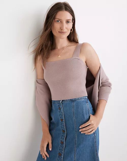 Dearing Square-Neck Crop Sweater Tank | Madewell