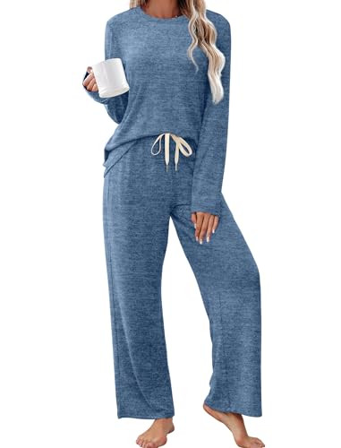 SAMPEEL Pajamas for Women Set Comfy Lounge Sets Two Piece Long Sleeve Cute Pjs Soft Sleepwear Win... | Amazon (US)