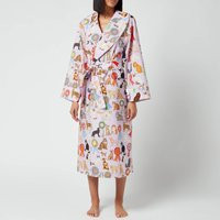Karen Mabon Women's Cat Show Cotton Long Robe - Lilac - L/XL | Coggles (Global)