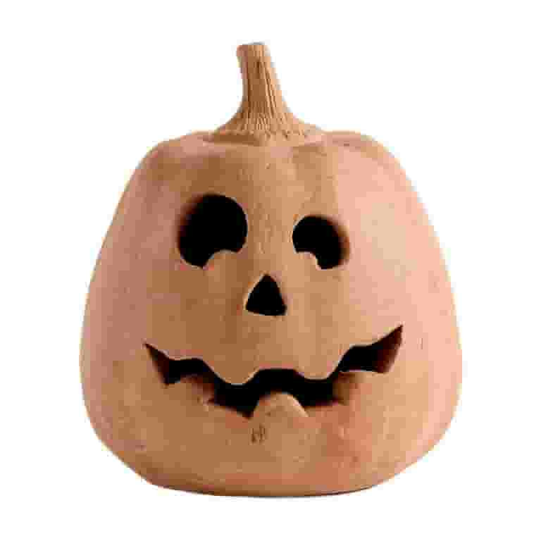 Hallowmas Hand-Carved Terracotta Jack-O'-Lantern, Artisanal Pumpkin Candle Holder for Gothic & Fa... | Walmart (US)