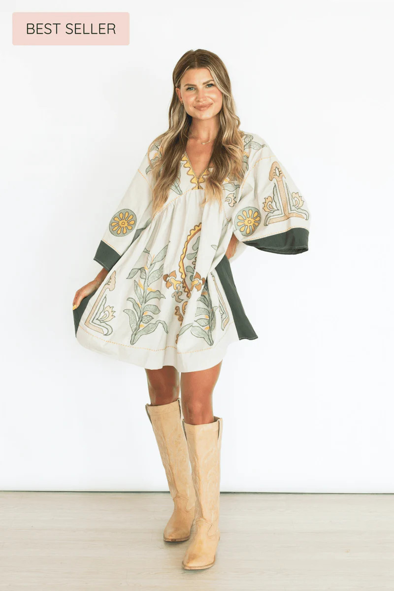 Reveal Your Heart Embroidery Dress | Apricot Lane Boutique