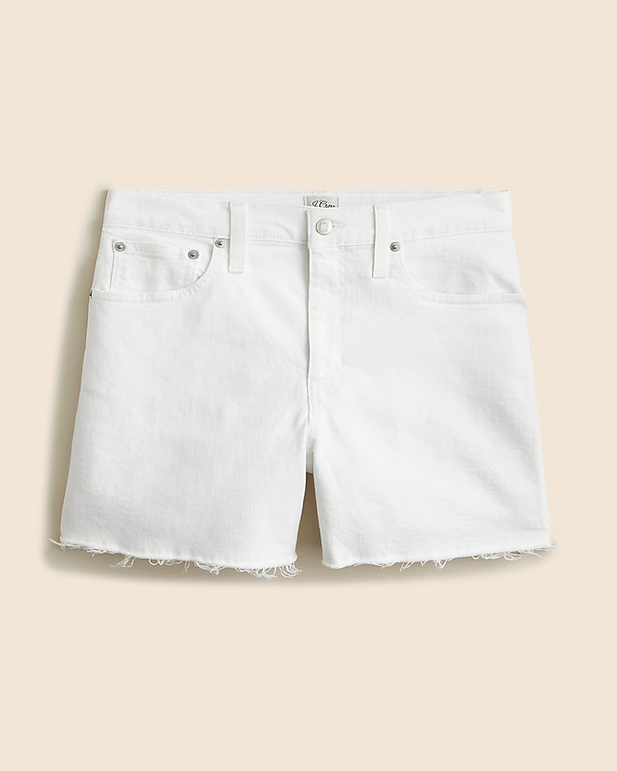 High-rise denim short in white | J. Crew US